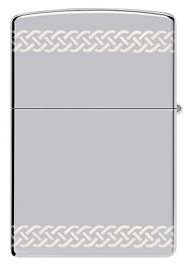 Zippo Four Leaf Clover 360 Design, High Polish Chrome Lighter #48586