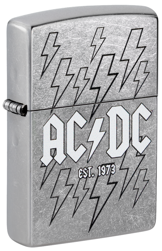 Zippo AC/DC Lightning Bolt Design, Street Chrome Lighter #48641