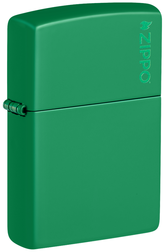 Zippo Grass Green Matte with Logo Base Model Lighter #48629ZL