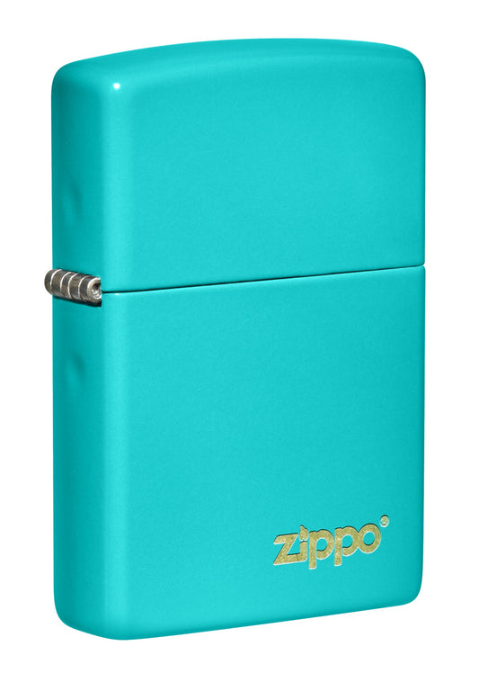 Zippo Flat Turquoise Base Model with Zippo Logo, Windproof Lighter #49454ZL