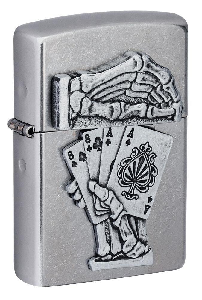 Zippo Dead Mans Hand Poker Casino Design, Street Chrome Lighter
