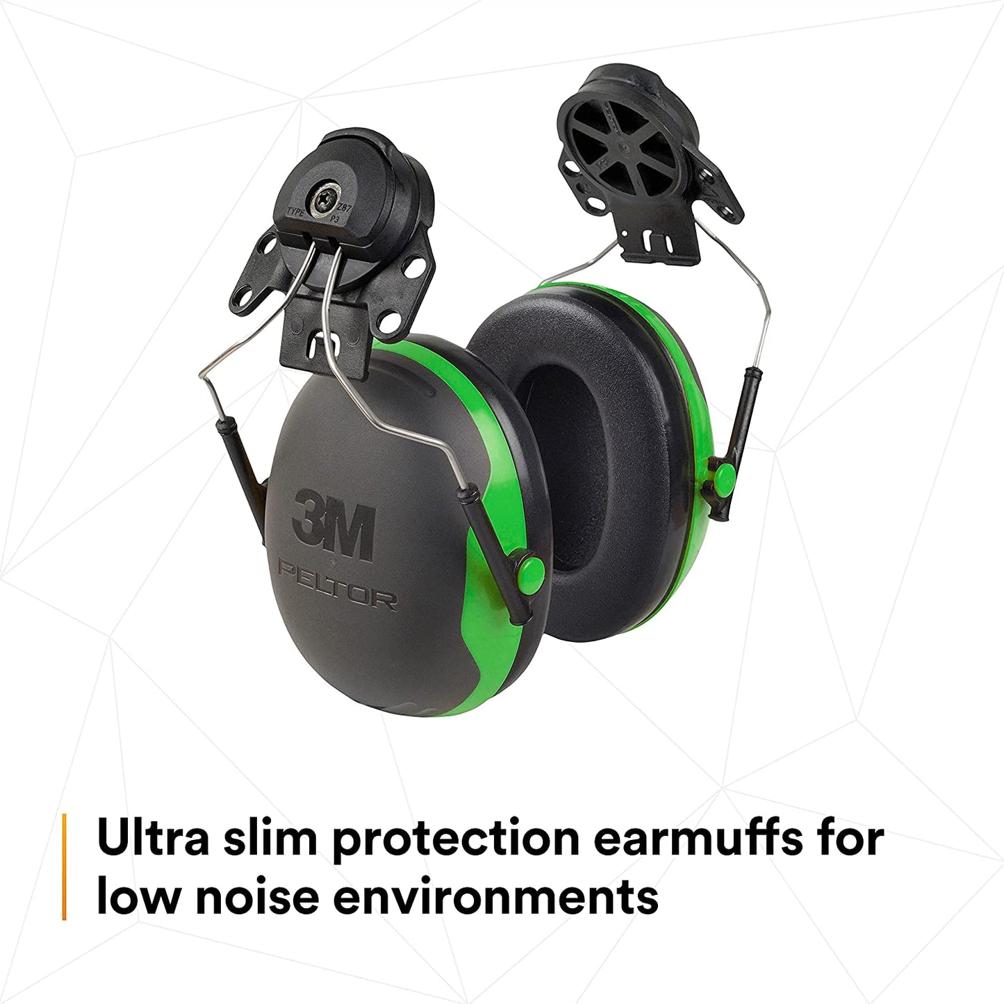 3M X1P3E Hearing Protection, Hard Hat Attachment, NRR 21 dB Earmuffs #X1P3E