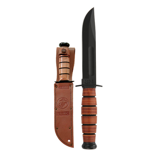 KA-BAR Short KA-BAR, USMC, Brown Leather Sheath #1250