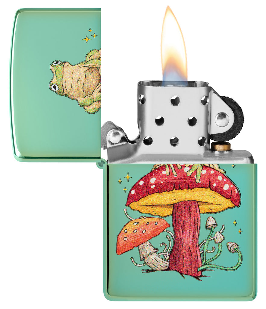 Zippo Mystical Frog Design, High Polish Green Lighter #48973