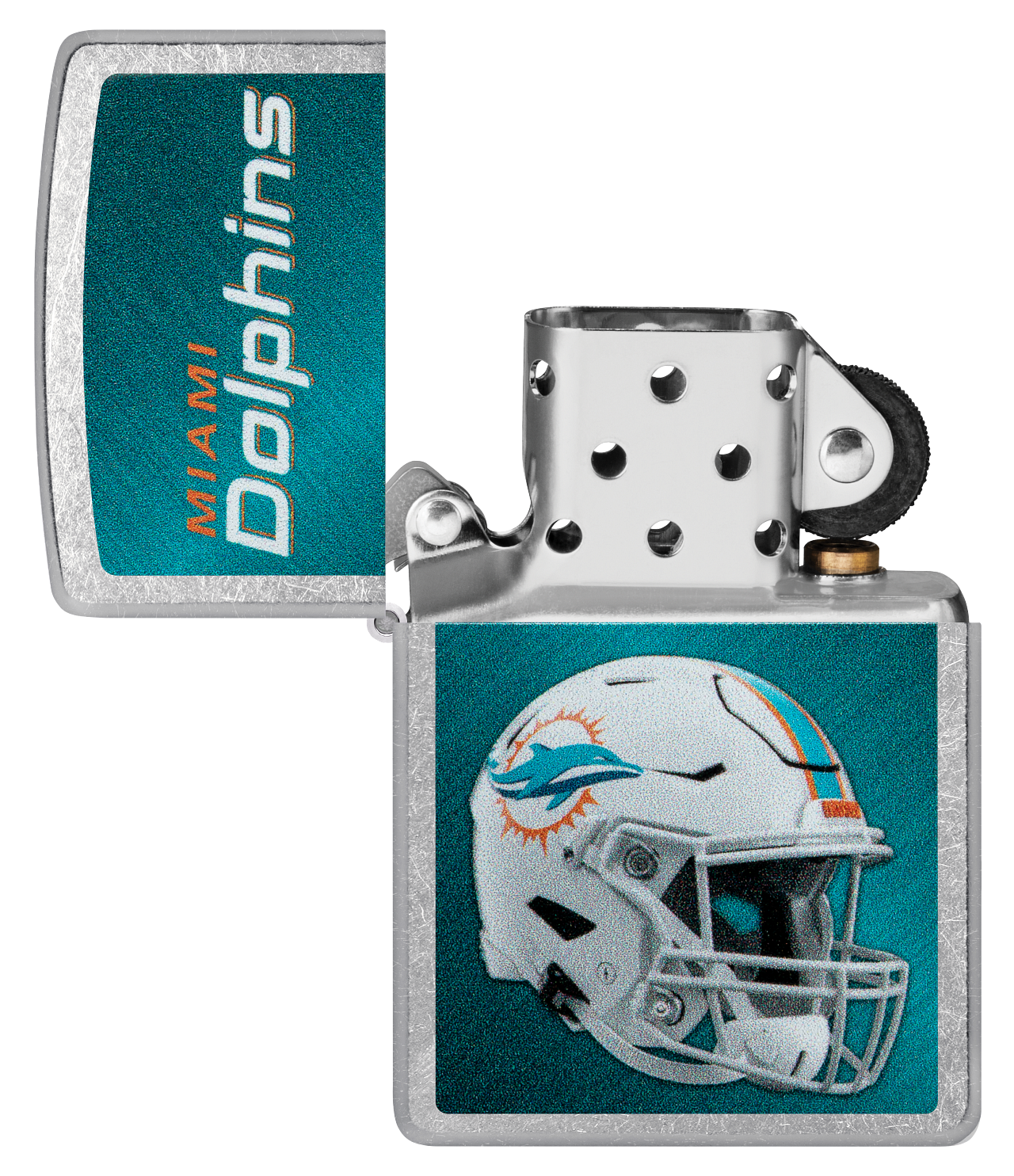 Zippo NFL Miami Dolphins Helmet Design, Street Chrome Lighter #48438