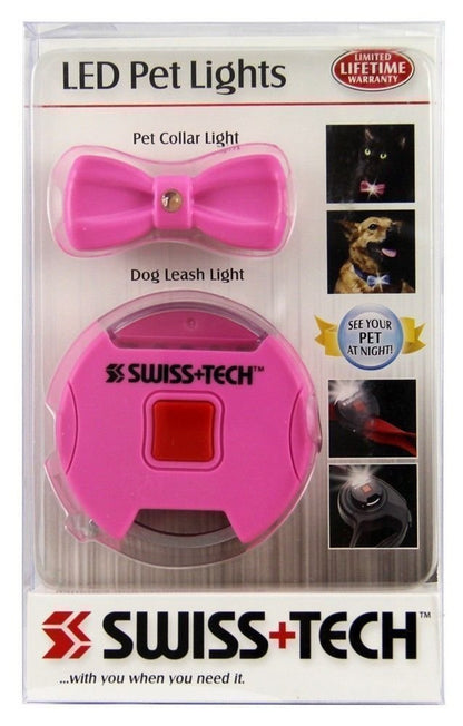 Swiss+Tech Pet Collar & Leash Light Set, Pink #ST13036