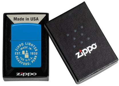 Zippo Seal Laser Engraved Design, Sky Blue Matte Lighter #46173