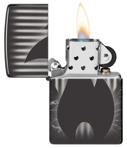 Zippo Flame Logo, High Polish Black, Photo Image 360 Lighter #48738