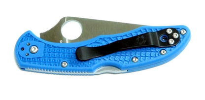 Spyderco Delica Knife, Flat Ground Blade, Blue VG-10 FRN Handle #C11FPBL