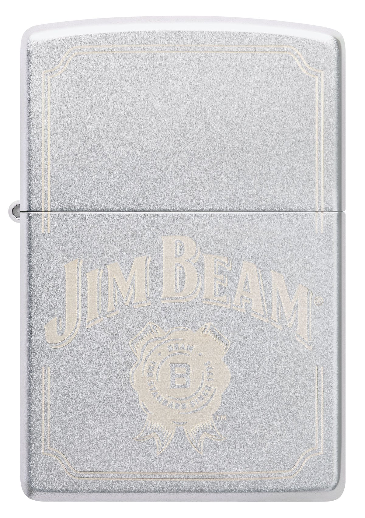 Zippo Jim Beam, Satin Chrome Lighter #47411