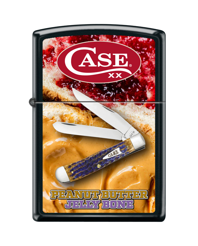 Zippo Case Knives Peanut Butter and Jelly Black Matte Lighter #218-130187