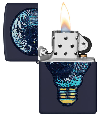 Zippo Toxic Waves Design, Navy Matte Lighter #46143