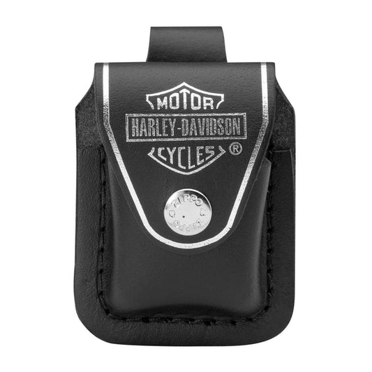 Zippo Harley-Davidson Black Leather Pouch w/ Belt Loop for Zippo Lighters #HDPBK