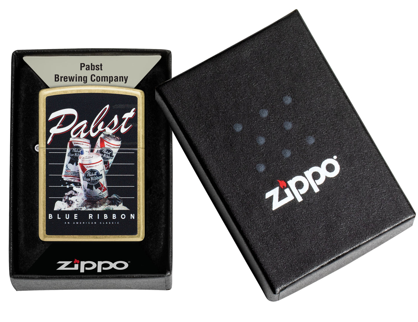 Zippo Pabst Blue Ribbon, Street Brass Lighter #47409