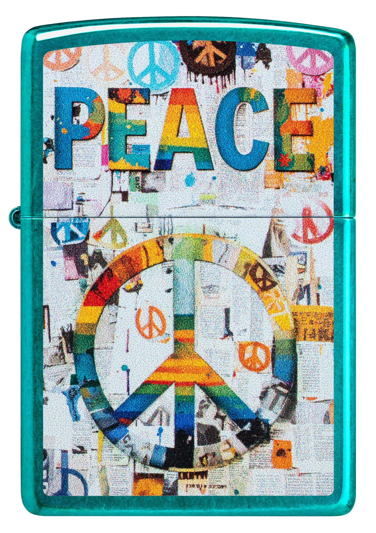 Zippo Peace, Candy Teal Lighter #47264