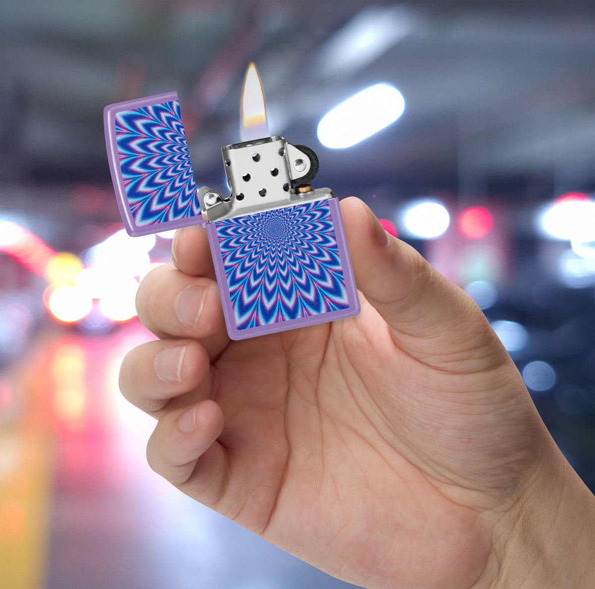 Zippo Optic Wave, Smoky Lavender Lighter #47267