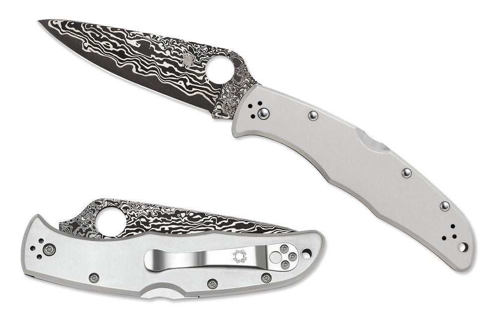 Spyderco Endura 4, Titanium Damascus, 97mm Blade, Made In Japan #C10TIPD