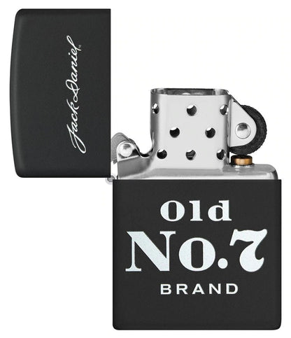 Zippo Jack Daniels Old No. 7 Brand, Black Matte Finish Lighter #49823