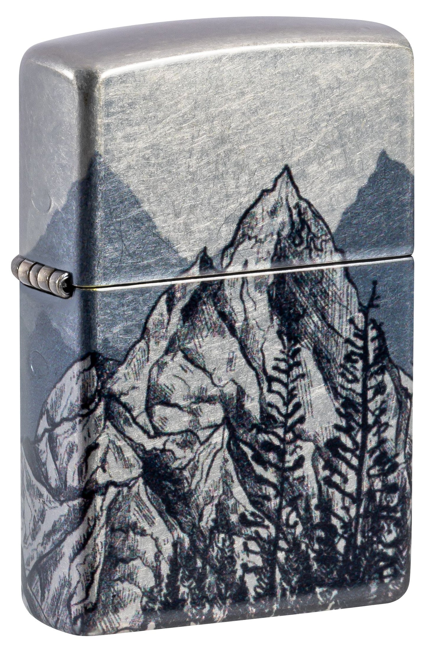 Zippo Mountains Design, 540 Tumbled Chrome Fusion Lighter #46280