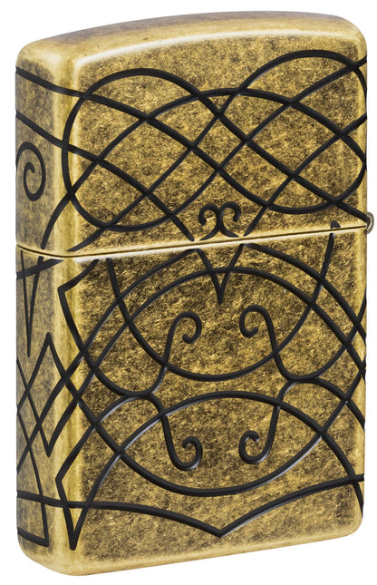 Zippo Armor Multicut, Antique Brass Lighter #47254