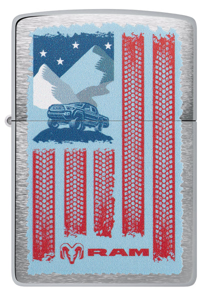 Zippo Ram, Brushed Chrome Lighter #47407