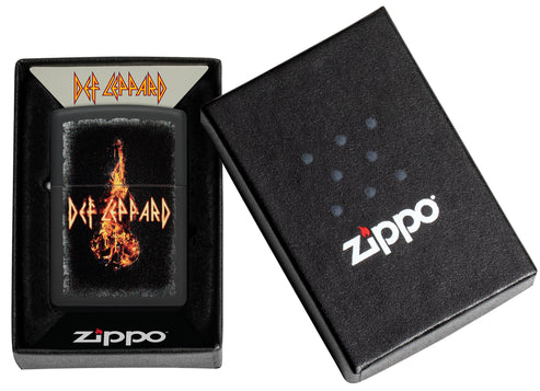 Zippo Def Leppard Burning Violin Design, Black Matte Lighter #46153