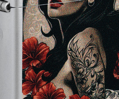 Zippo Tattoo Beauty, Satin Chrome Lighter #47265