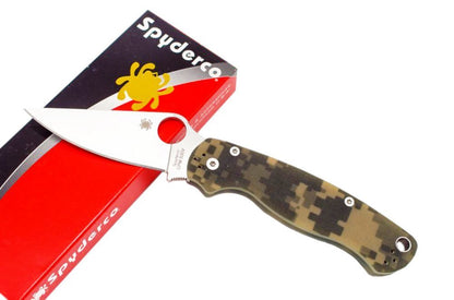 Spyderco Para-Military 2 Knife, Plain Blade, Digi Camo G-10 Handle #C81GPCMO2