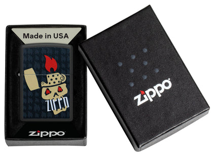 Zippo Skull Logo, Black Matte Lighter #47256