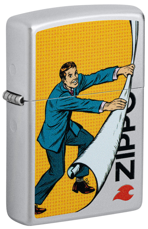 Zippo Reveal Design, Satin Chrome Finish Lighter #46711