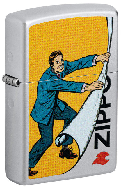 Zippo Reveal Design, Satin Chrome Finish Lighter #46711