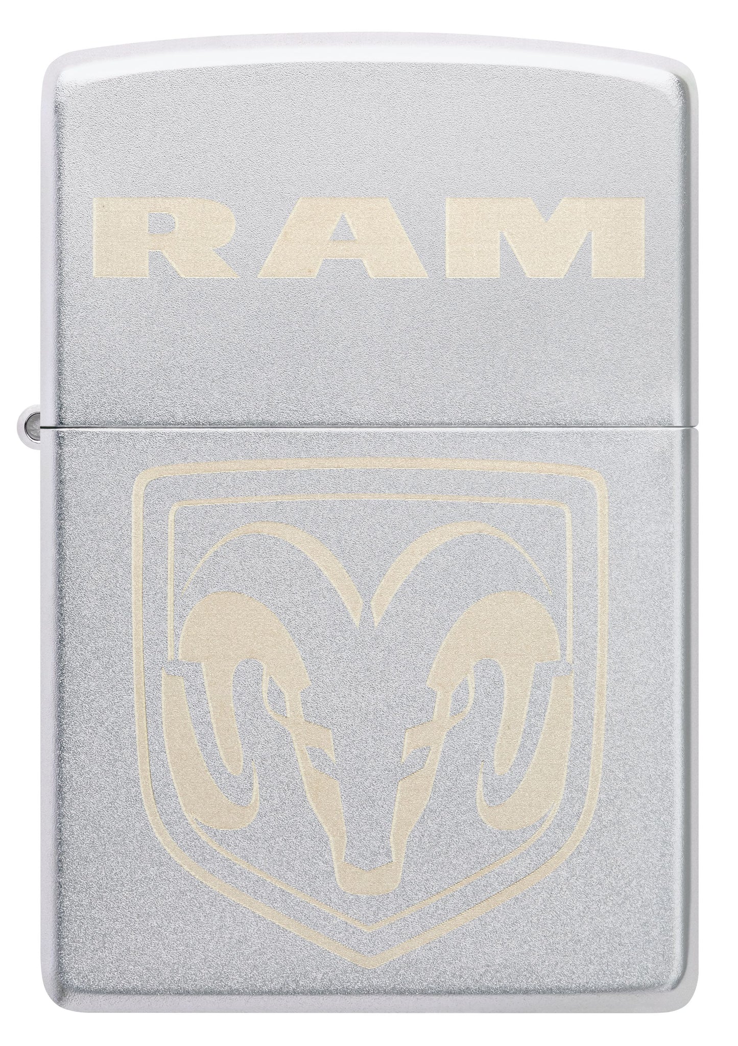 Zippo Ram Truck Automobile Logo, Satin Chrome Laser Engrave Lighter #48763