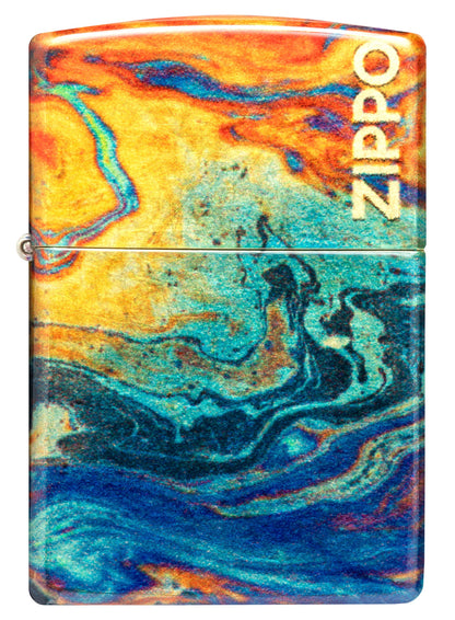 Zippo Mars Swirls Design, 540 Tumbled Brass Fusion Lighter #48778