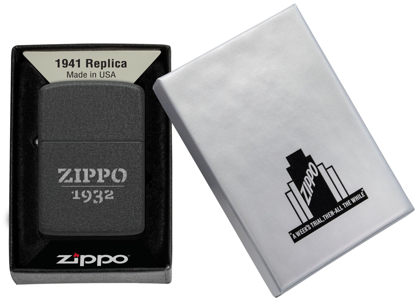 Zippo 1932 Black Crackle Design Laser Engrave Lighter #46567