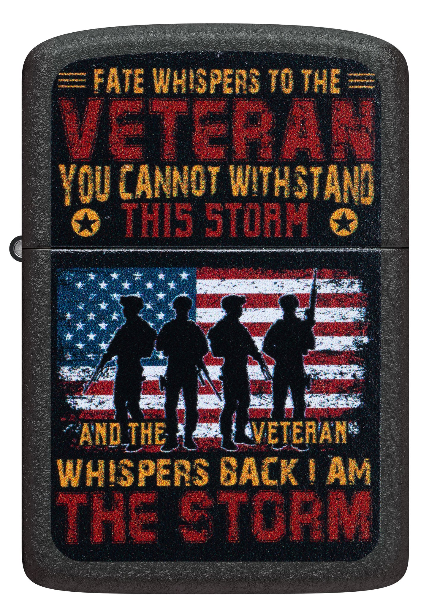 Zippo Veteran The Storm, Black Crackle Lighter #47274