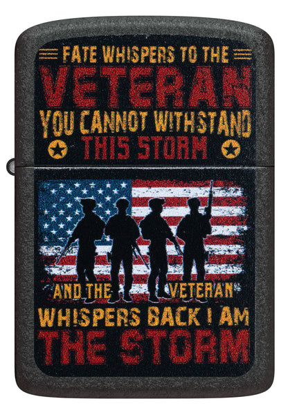 Zippo Veteran The Storm, Black Crackle Lighter #47274