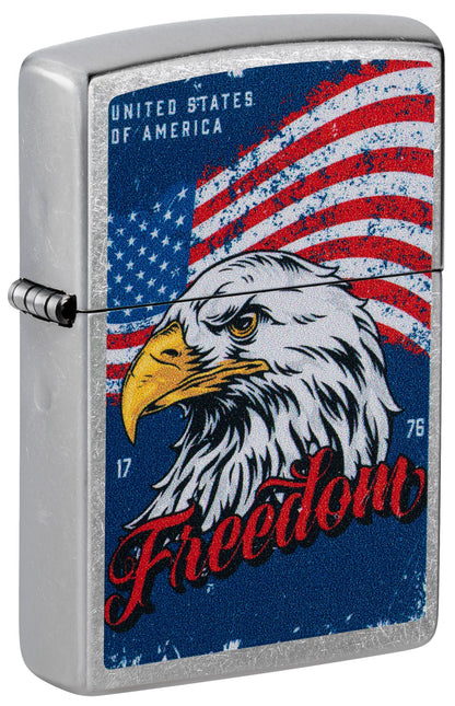 Zippo Freedom Eagle, Street Chrome Lighter #47272