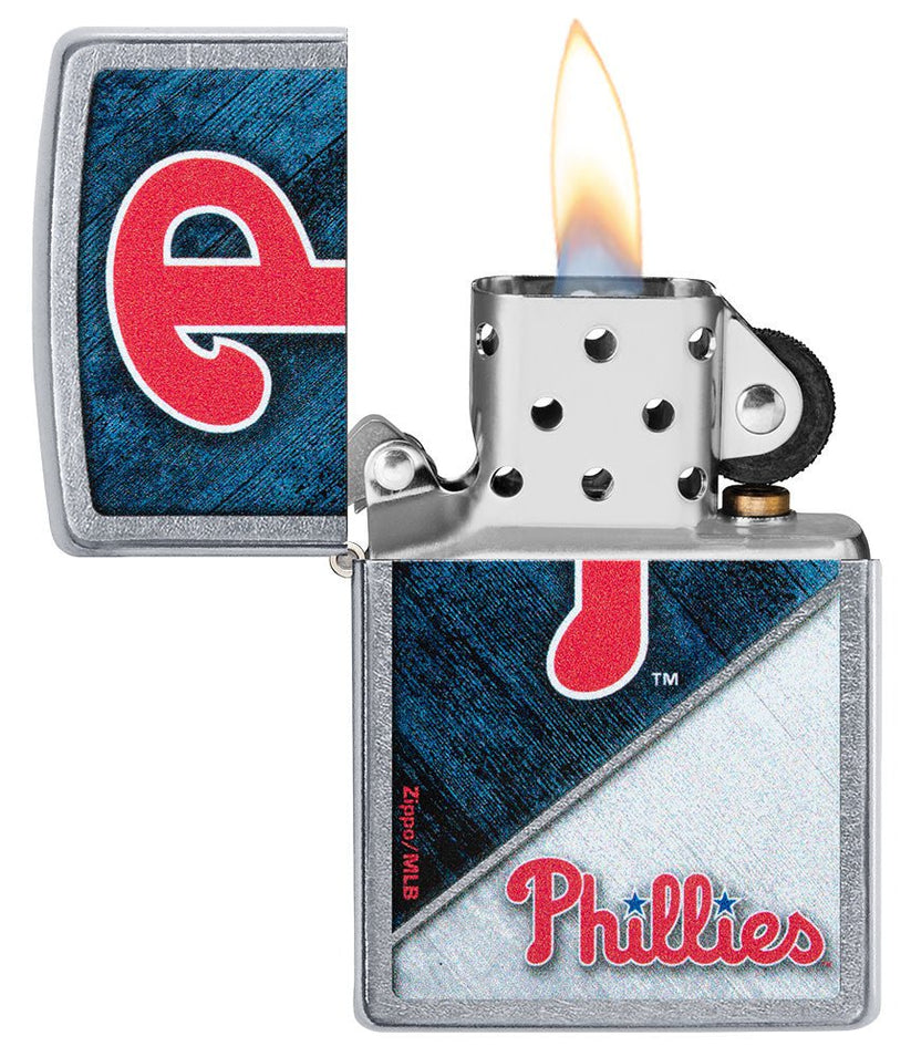 Zippo MLB Philadelphia Phillies Baseball Team Street Chrome Lighter #49744