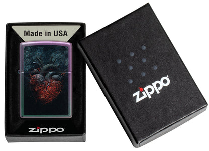 Zippo Dark Heart Design, Iridescent Color Image Lighter #46583