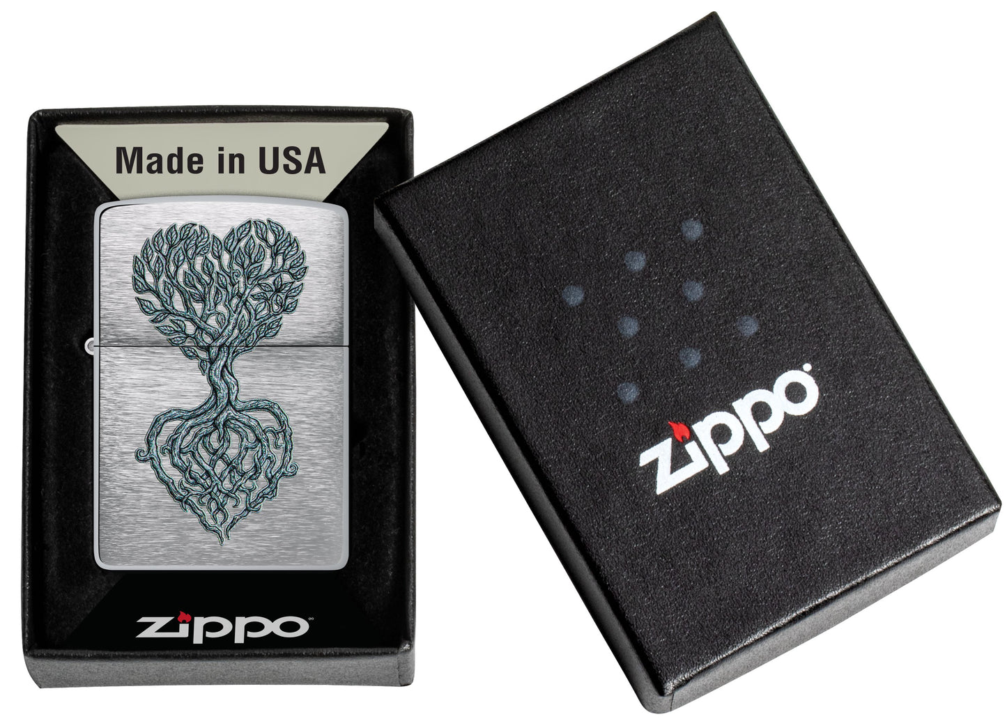 Zippo Love Design, Brushed Chrome Lighter #46232