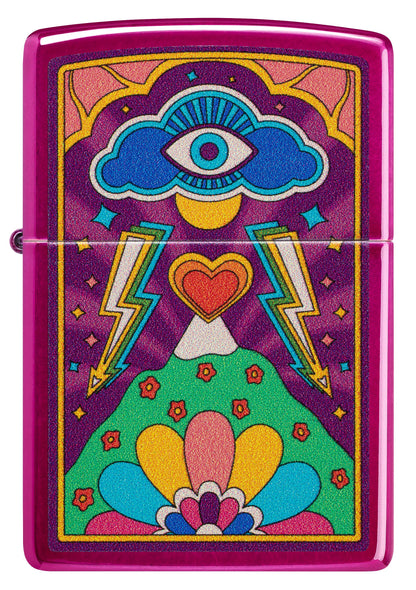 Zippo Psychedelic Eye, Candy Raspberry Lighter #47266