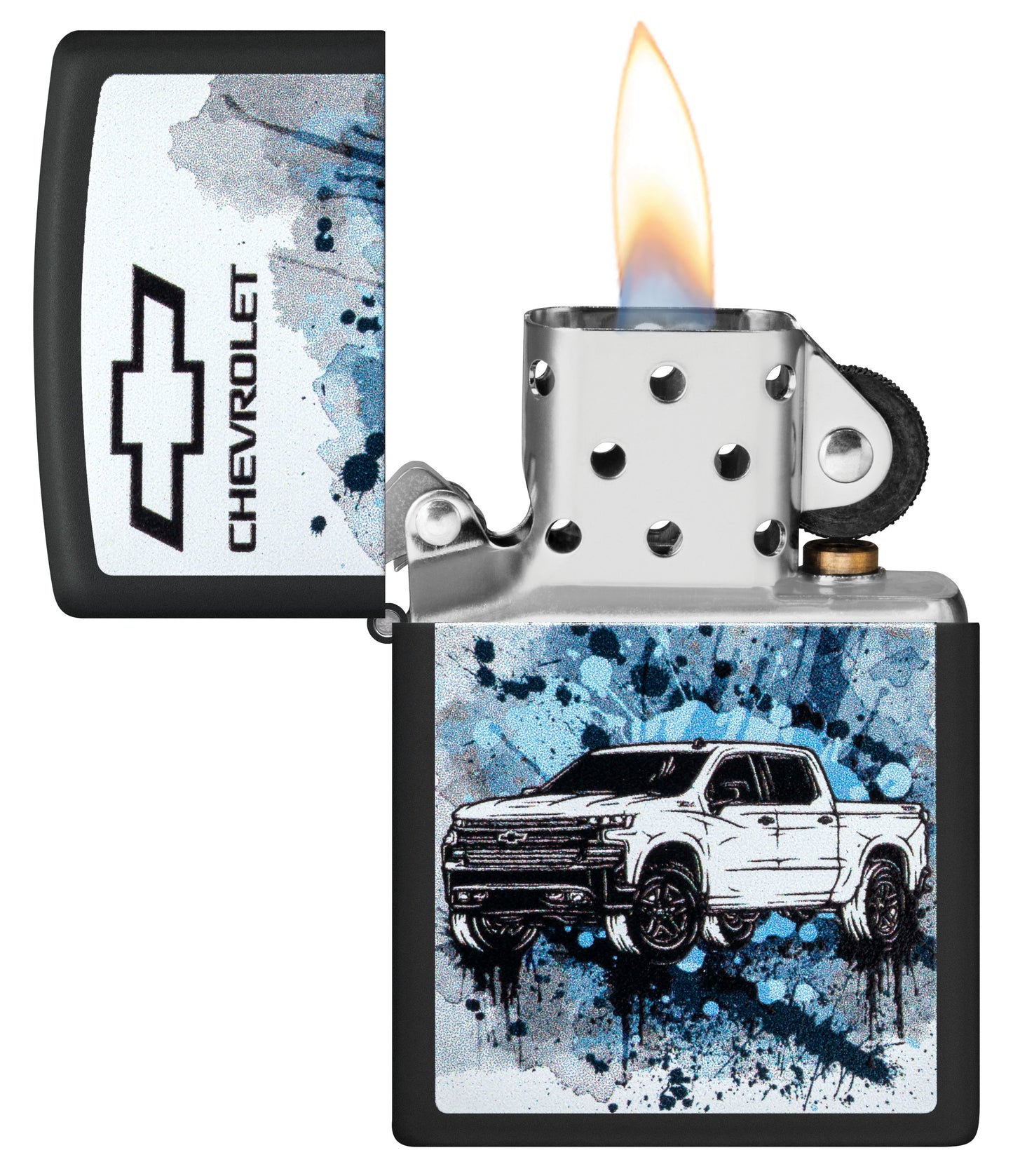 Zippo Chevrolet Silverado Automobile Design, Black Matte Lighter #48756