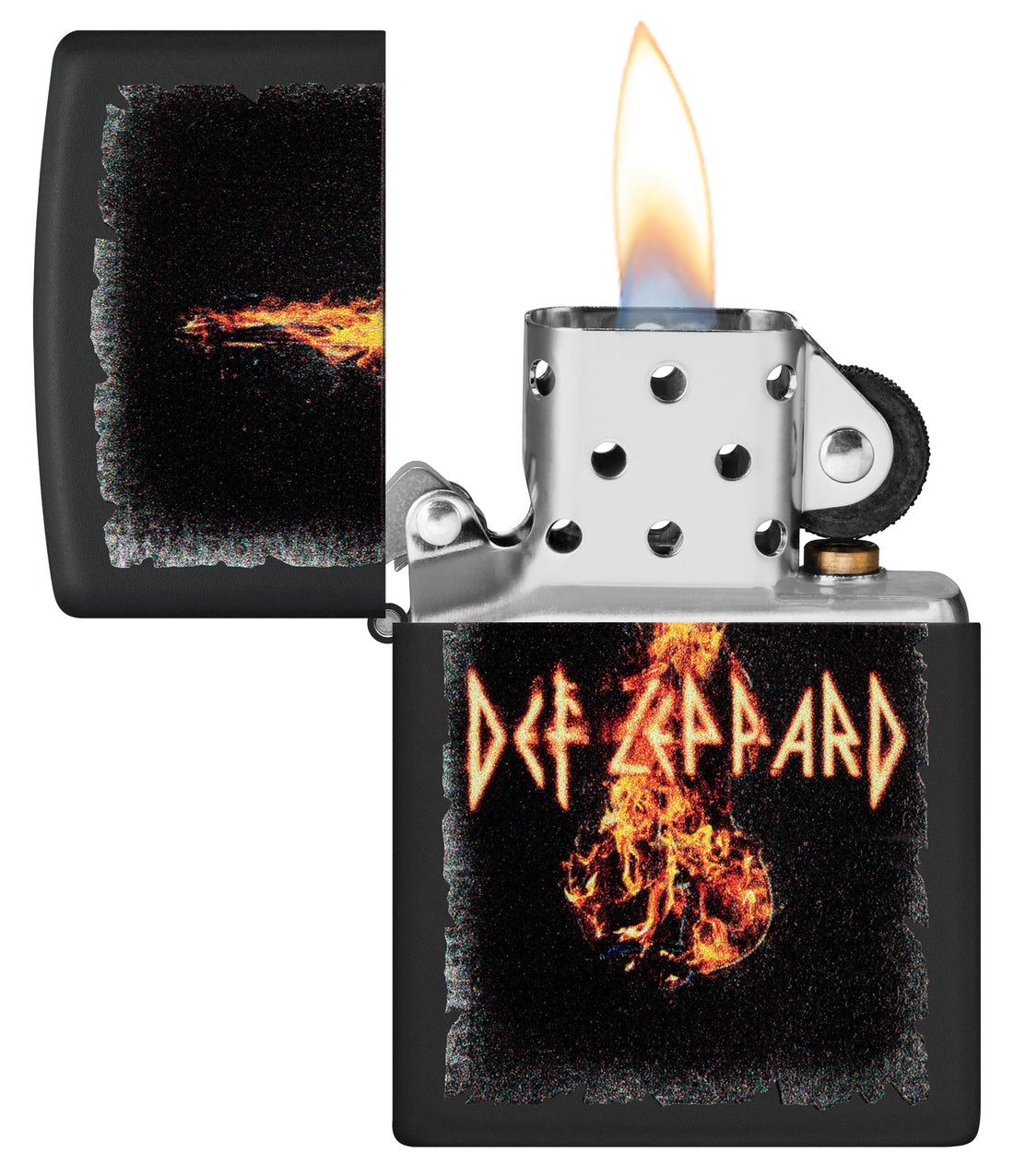 Zippo Def Leppard Burning Violin Design, Black Matte Lighter #46153