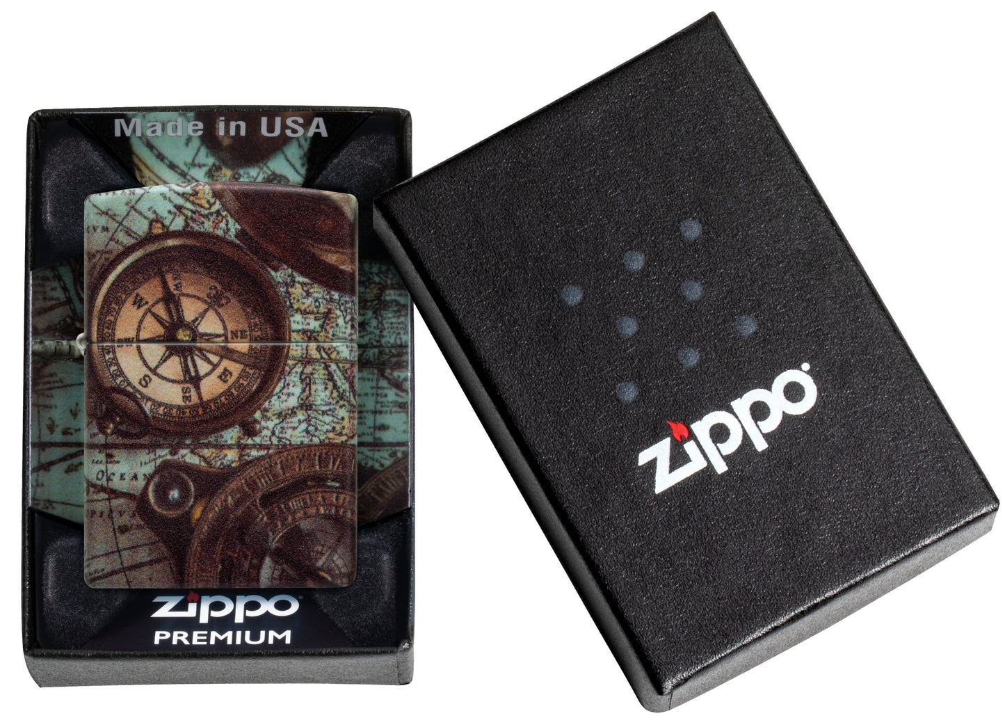 Zippo Nautical Maps Design, 540 Matte Lighter #49916