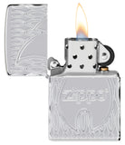 Zippo Flame Logo, High Polish Chrome Armor Lighter #48838