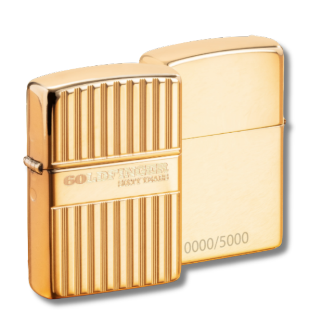 Zippo James Bond 60th Anniversary Goldfinger High Polish Brass Armor Lighter #46467
