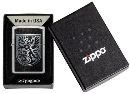 Zippo Medieval Dragon Logo, Street Chrome Lighter #48730