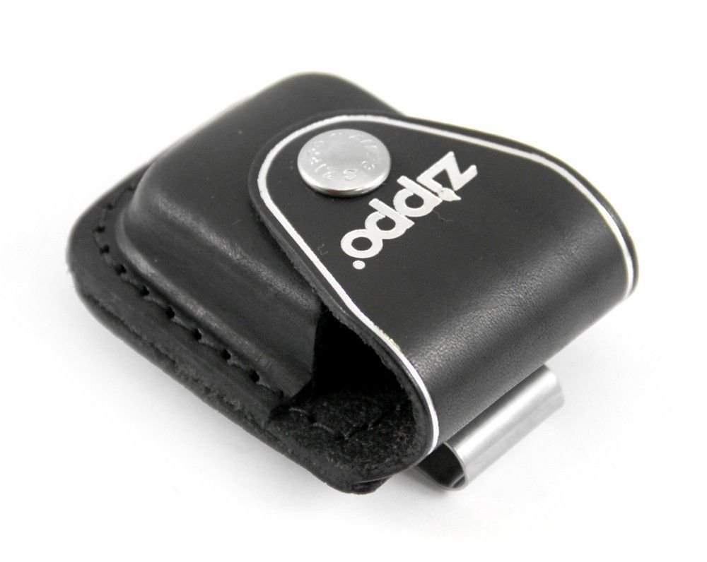 Zippo Clip-On Black Leather Pouch, For Zippo Lighters, Metal Belt Clip LPCBK #67012