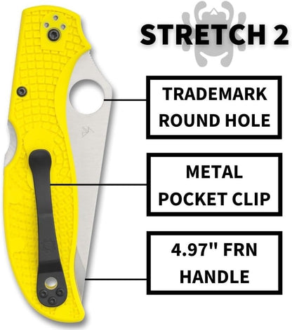 Spyderco Stretch 2 XL Salt Serrated Yellow Folding Knife #C258SYL