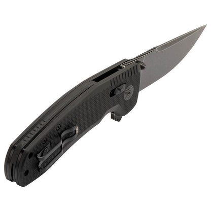 SOG SOG-TAC XR Folding Knife, Black, Stonewash Finish #12-38-01-41